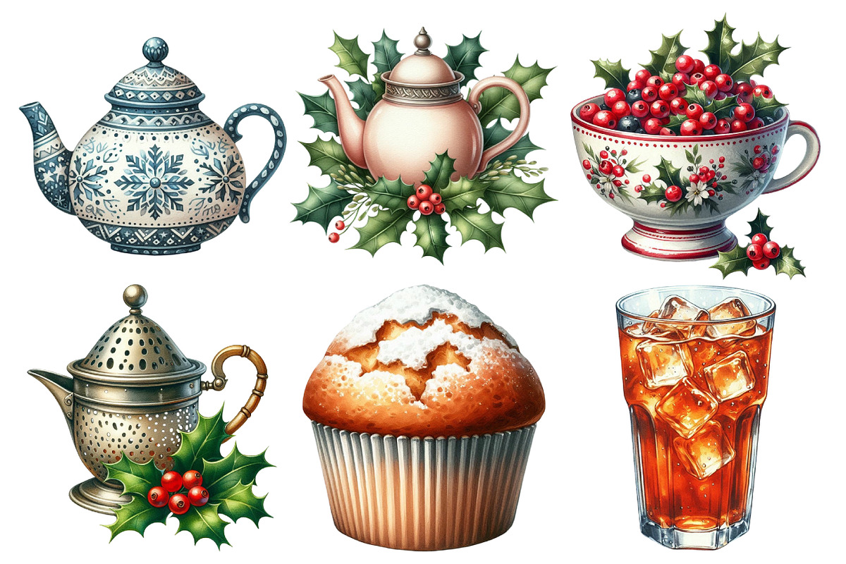 Winter Tea Party Clipart, an Illustration by Pixels.Craft (Photo 2 of 7)
