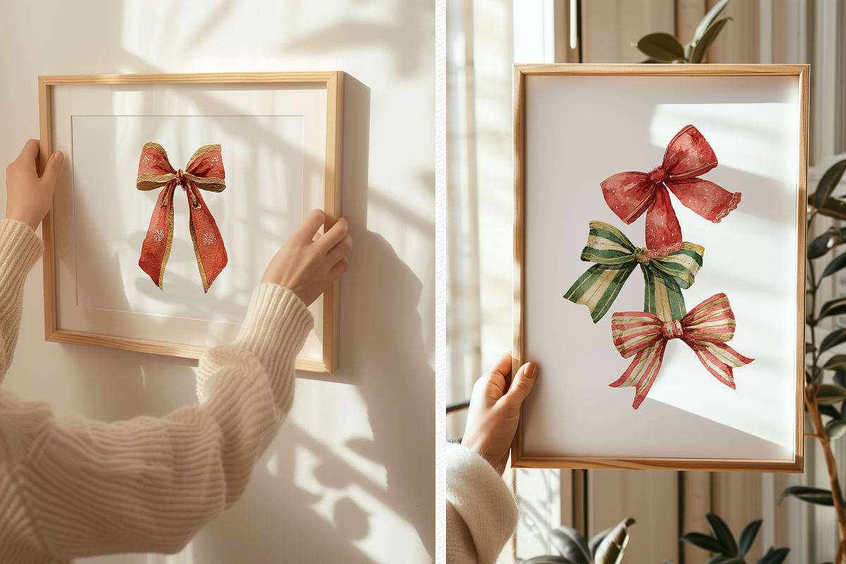 Watercolor Christmas Festive Bows, a Decorative Illustration by ThaismotaCreativeCo (Photo 5 of 9)