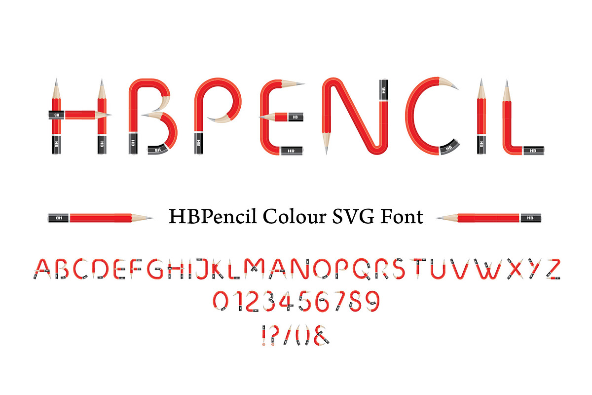 HBPENCIL SVG Font, a Font by Industrial Artworks (Photo 1 of 2)