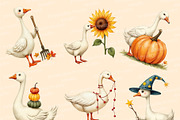 Silly Goose Autumn Clipart PNG, an Object Graphic by Printable Pretty Studio (Thumbnail 6 of 6)