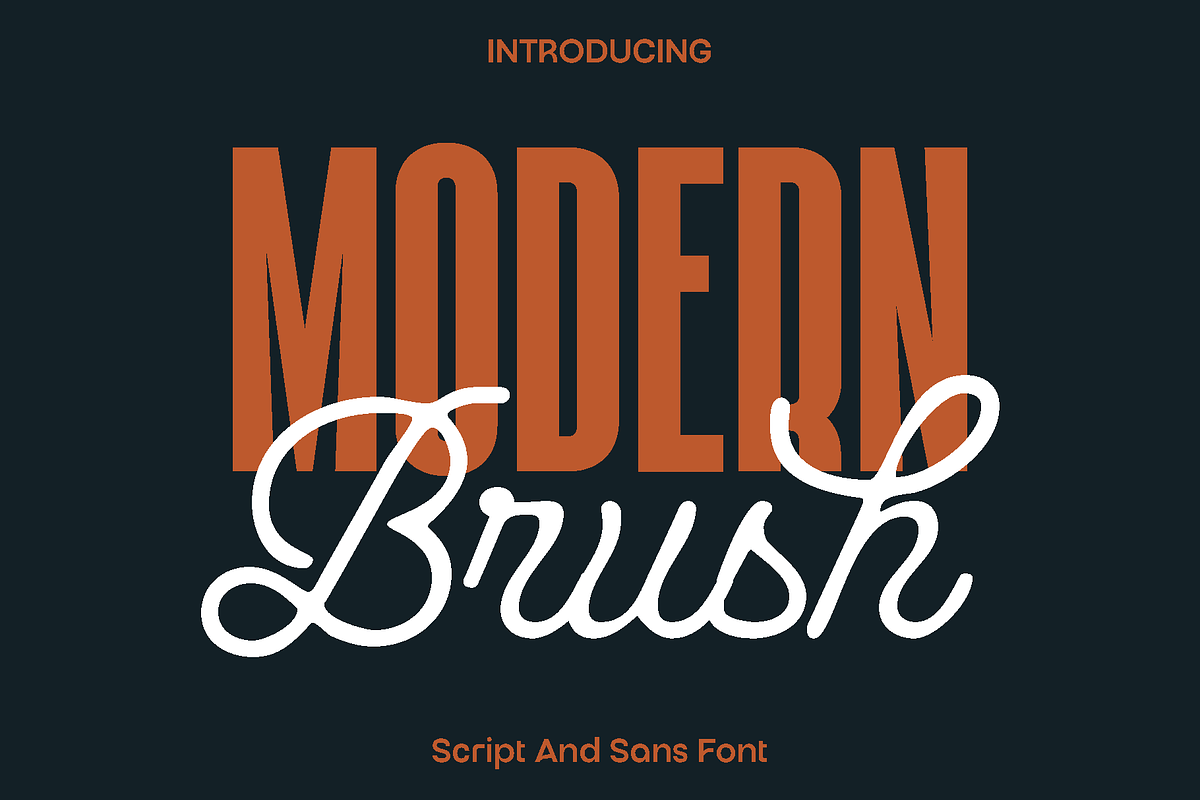 Modern Brush - Script And Sans Font, a Script Font by Luna Shop (Photo 1 of 7)