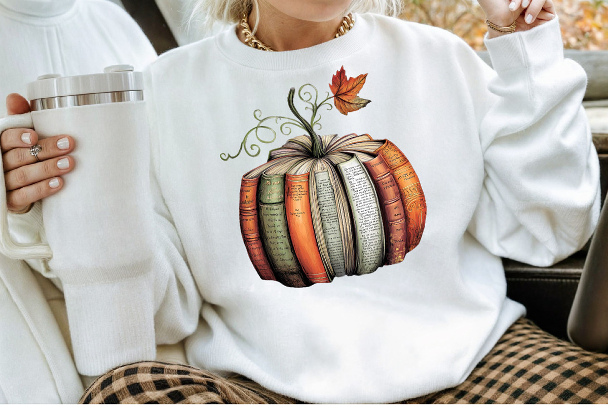 Fall Book Pumpkin Halloween Teacher, an Illustration by Sublimation Artist (Photo 3 of 9)