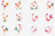 Whimsical Farm Rooster Clipart, an Illustration by Designworld (Thumbnail 2 of 5)