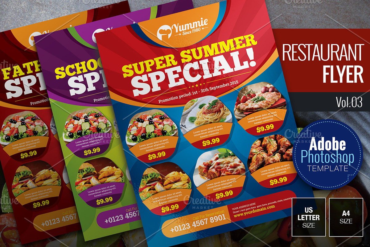 Restaurant Flyer Bundle, a Flyer Template by KitCreativeStudio2 (Photo 4 of 5)