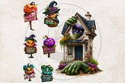 Funny Halloween Clipart PNG Set, a Seasonal Illustration by ThatsDesignArt (Thumbnail 16 of 16)