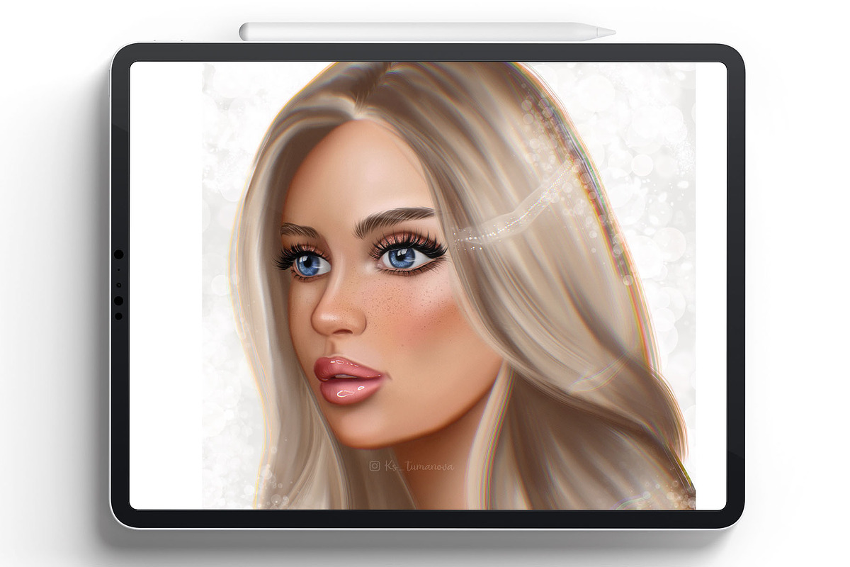 Procreate portrait brushes, a Brush Add-On by KsTumanova (Photo 2 of 2)
