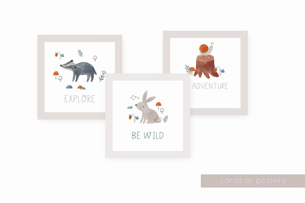 Watercolor woodland adventure, an Animal Illustration by Cute And Wild (Photo 4 of 5)