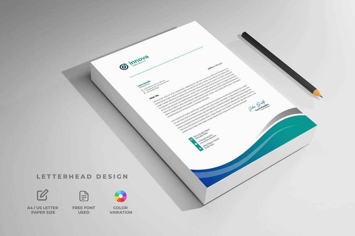 Business letterhead template design, a Stationery Template by mdmijanur0187 (Photo 1 of 3)