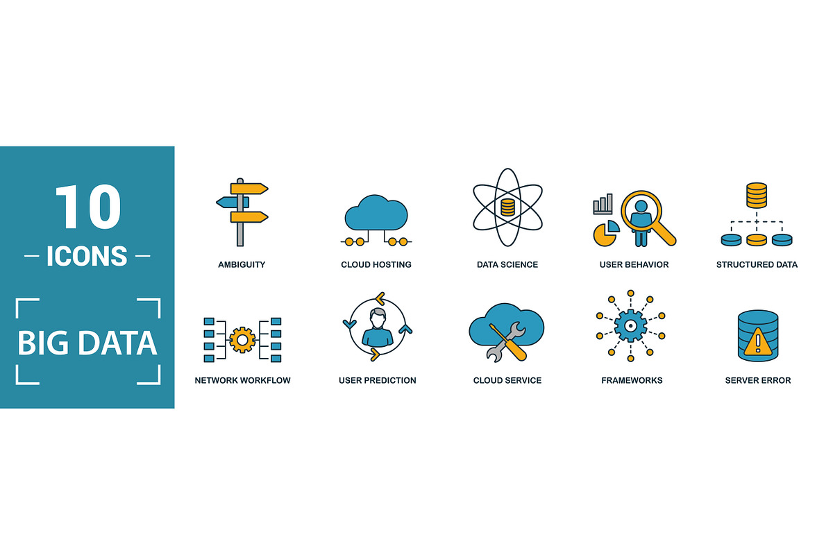 Big Data Two Color Icon Set, an Object Graphic by Aimagenarium@gmail.com (Photo 3 of 3)