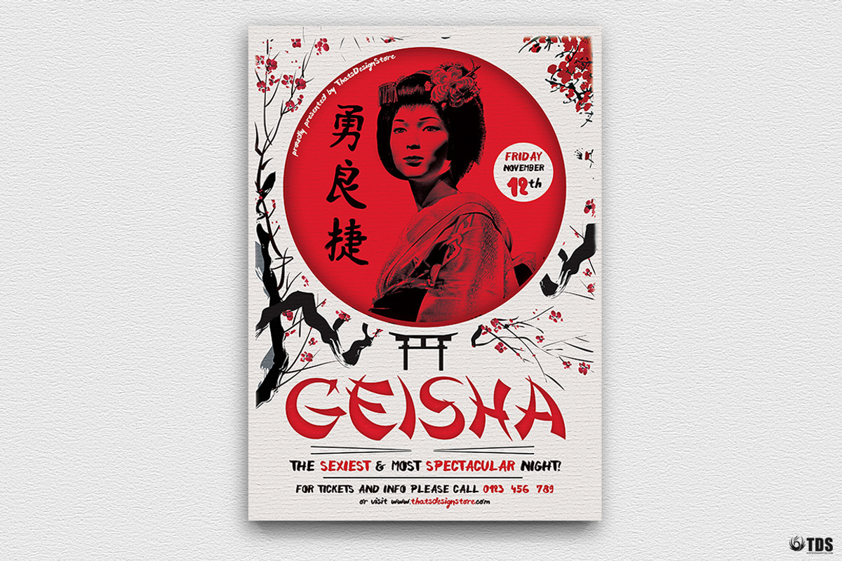 Geisha Night Flyer Template V4, a Flyer Template by ThatsDesignArt (Photo 1 of 7)