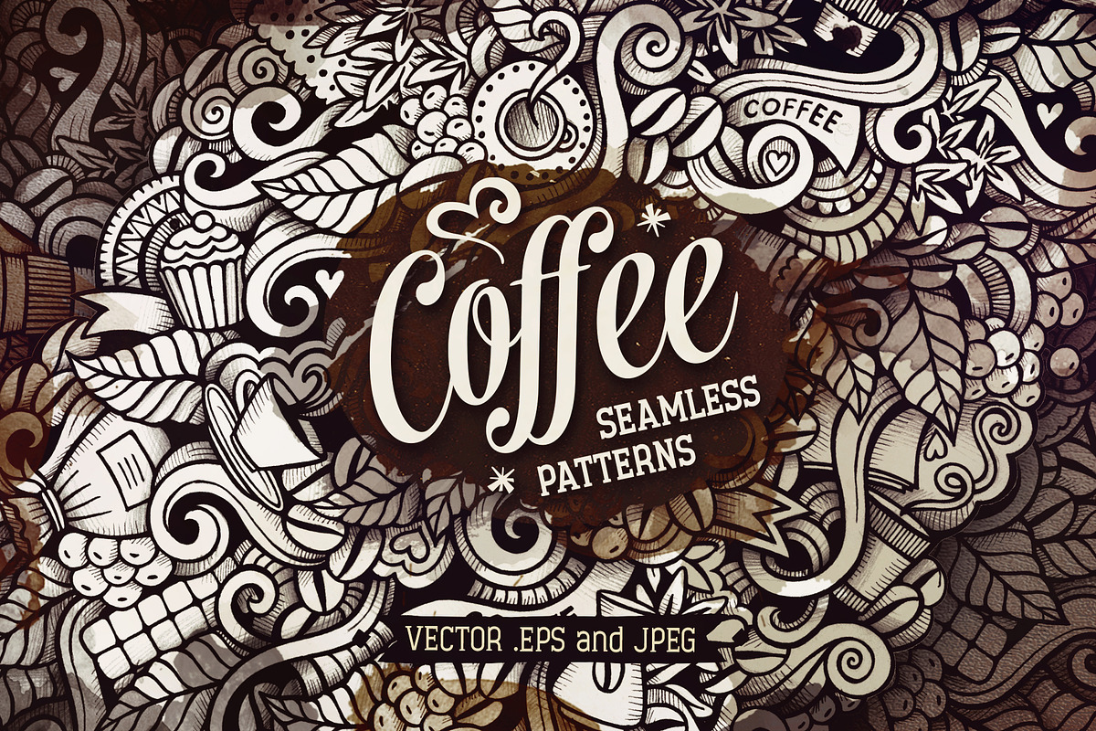 Coffee Graphics Patterns, a Pattern Graphic by BALABOLKA (Photo 1 of 6)