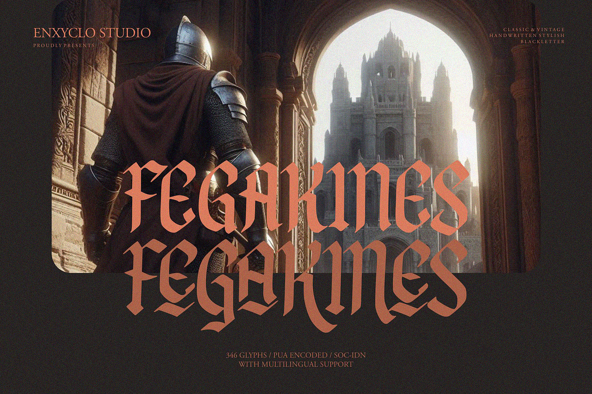 NCL Fegakines - Stylish Blackletter, a Blackletter Font by Enxyclo Studio (Photo 1 of 15)