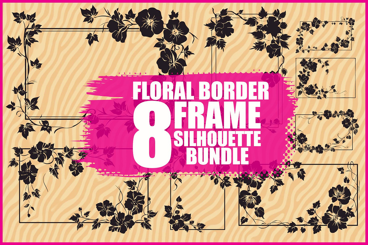 Flower Frame Silhouette Pack, an Illustration by BIPLOB EXPERT (Photo 1 of 9)