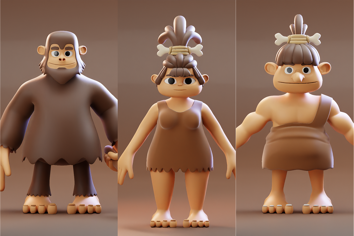 Stone Age Primitive 3D Characters, a Characters & Person 3D Model by Dudukbersama (Photo 1 of 7)