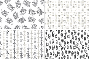 Hand Drawn Seamless Pattern Set