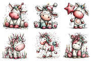Whimsical Birthday Unicorn Clipart, an Illustration by Dream Creation (Thumbnail 2 of 6)