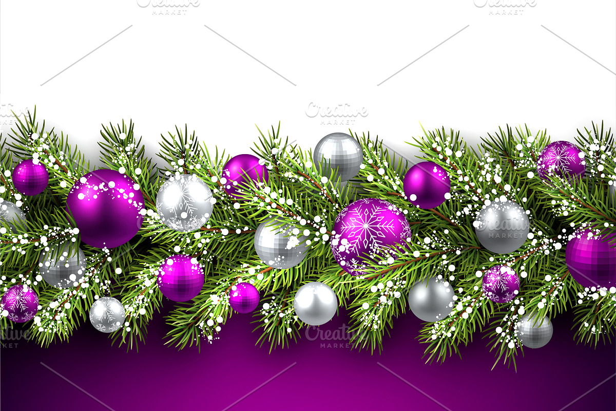 Big violet Christmas & New Year set, a Decorative Illustration by Vjom (Photo 8 of 20)