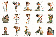 Quirky Valentine Girl Clipart, an Illustration by OK Design (Thumbnail 3 of 6)