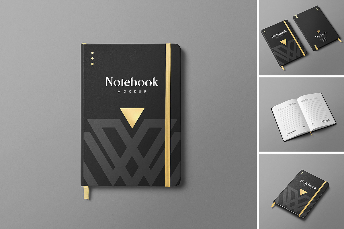 Notebook Mockup, a Product Mockup by PixelVoyager (Photo 1 of 6)