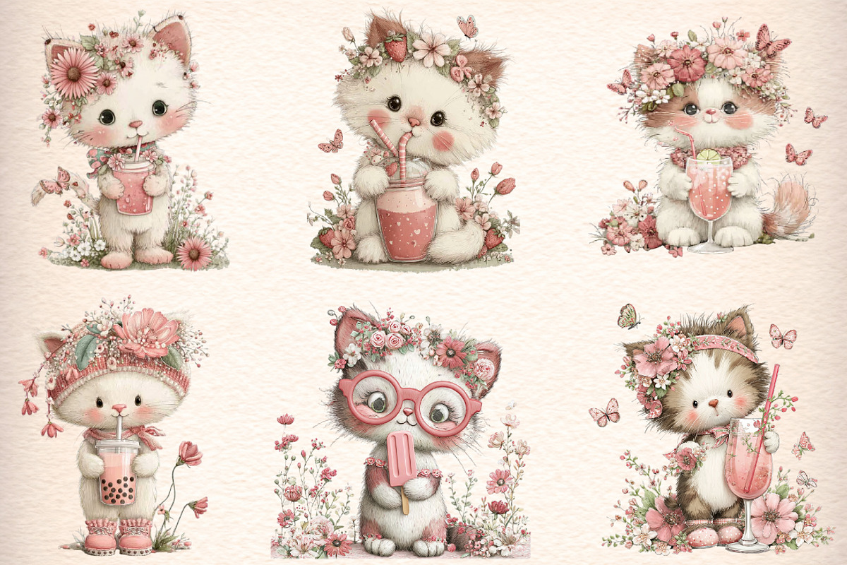 Whimsical Cats With Summer Drinks, an Illustration by Digital Artistic99 (Photo 4 of 11)