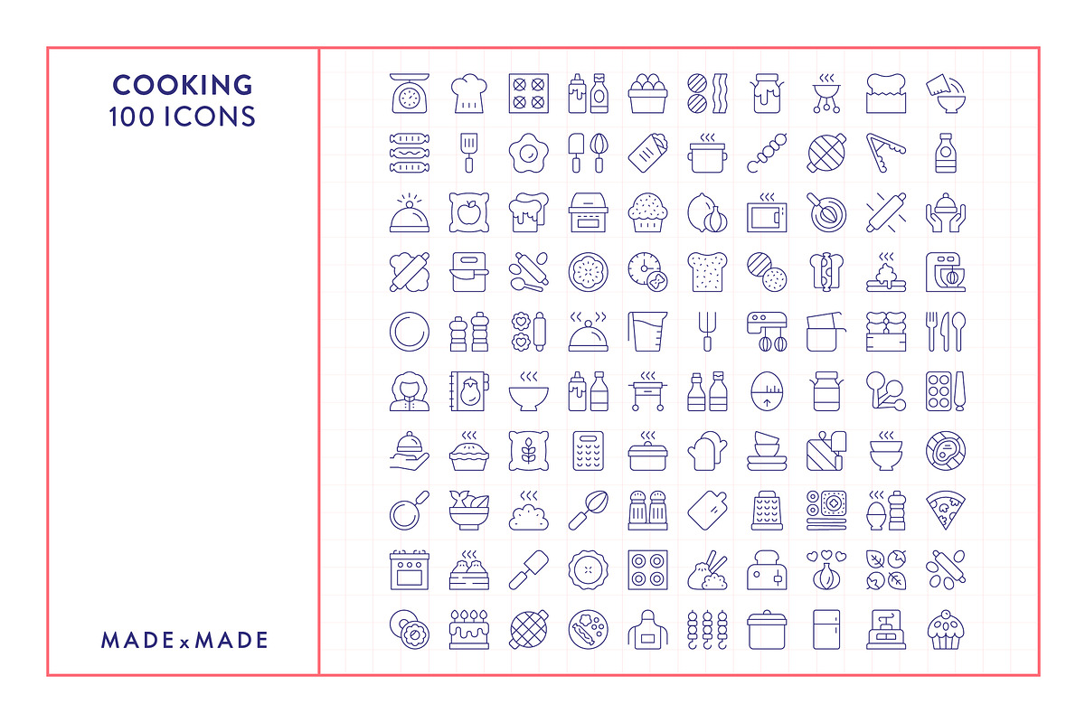 Cooking Line Icons, an Outline Icon by Made by Made (Photo 5 of 7)
