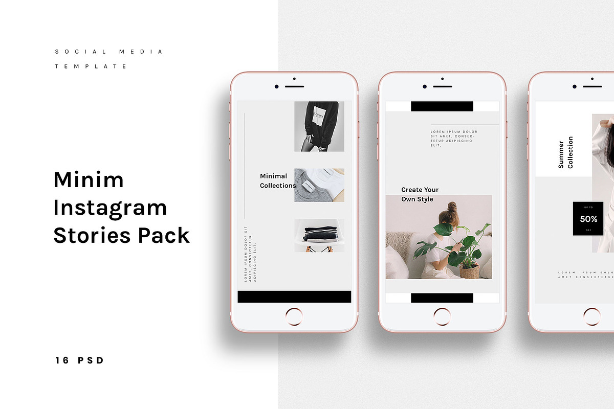 MINIM Instagram Stories Pack, a Social Media Template by Visula Co (Photo 1 of 8)