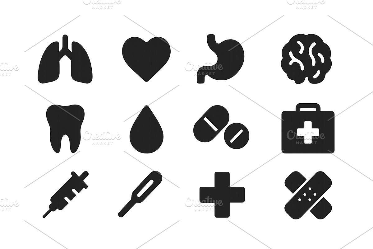 Health symbols representing various, an Object Illustration by ZinetroN
