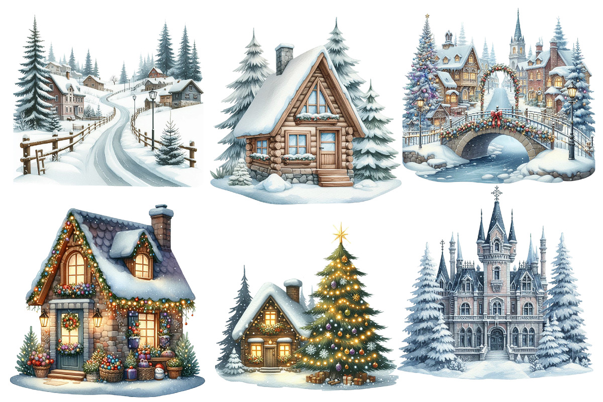 Christmas House Clipart, an Illustration by Designworld (Photo 3 of 5)