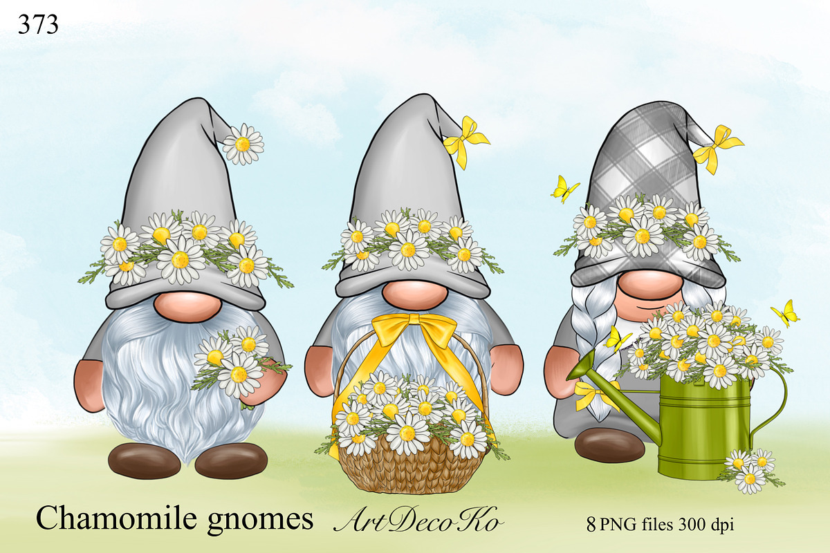 Grey Gnomes png, Daisy gnome, chamom, a Person Illustration by DekoArt (Photo 1 of 3)