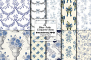 Blue Toile Digital Paper, Coquette, a Pattern Graphic by Wow Magic (Thumbnail 2 of 3)