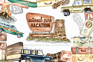 National Park Vacation Watercolor