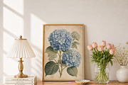 Vintage Blue Hydrangea Botanical Art, a Decorative Illustration by elfy creative (Thumbnail 2 of 6)
