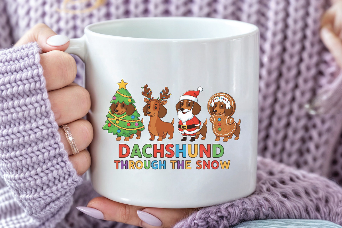 Dachshund Christmas PNG Dog, an Illustration by CraftArtStudio (Photo 3 of 4)