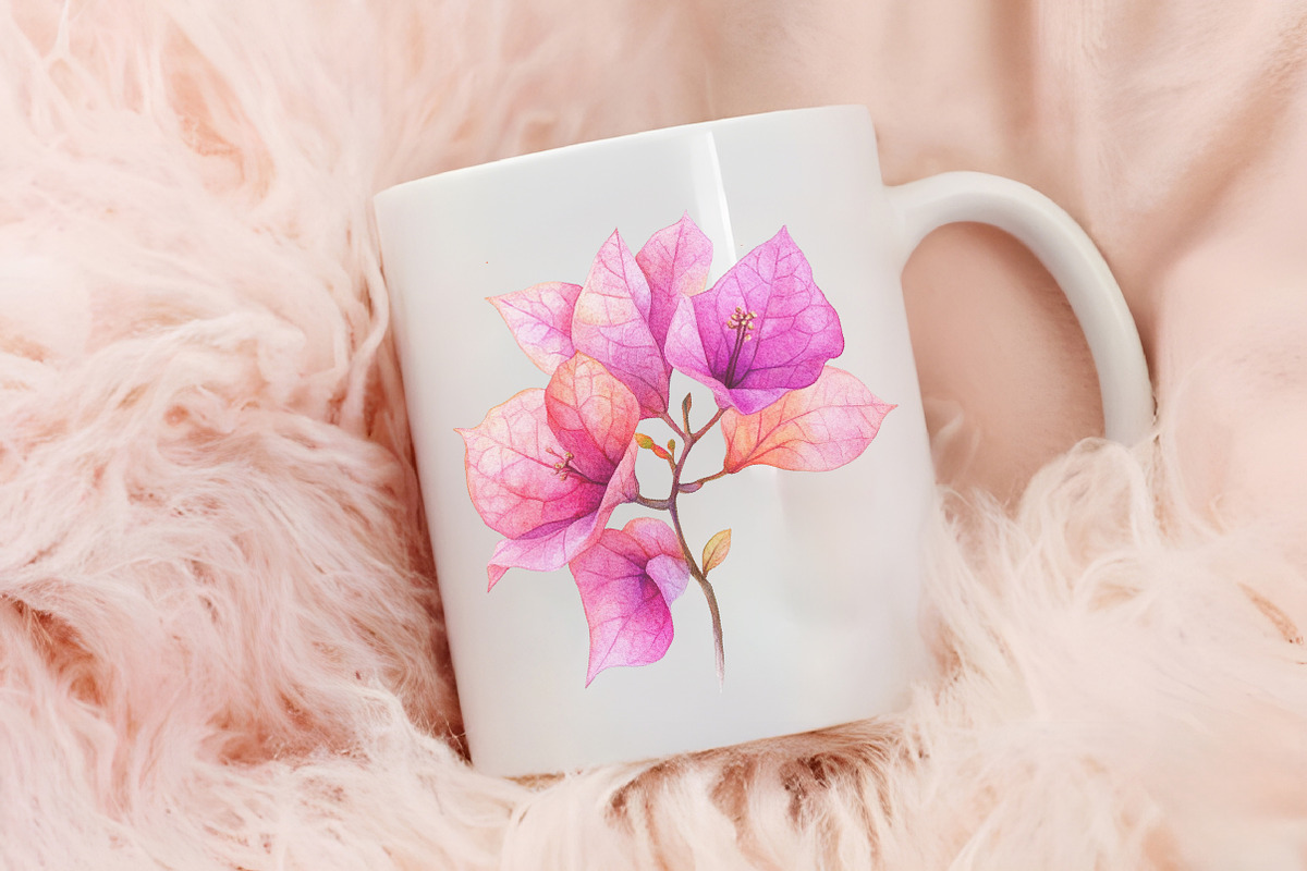 Bougainvillea Flower Watercolor PNG, a Seasonal Illustration by RobertsArt (Photo 5 of 7)