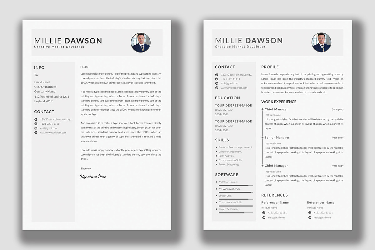 Resume Template and Cover Letter, a Resume Template by designvillage (Photo 10 of 13)