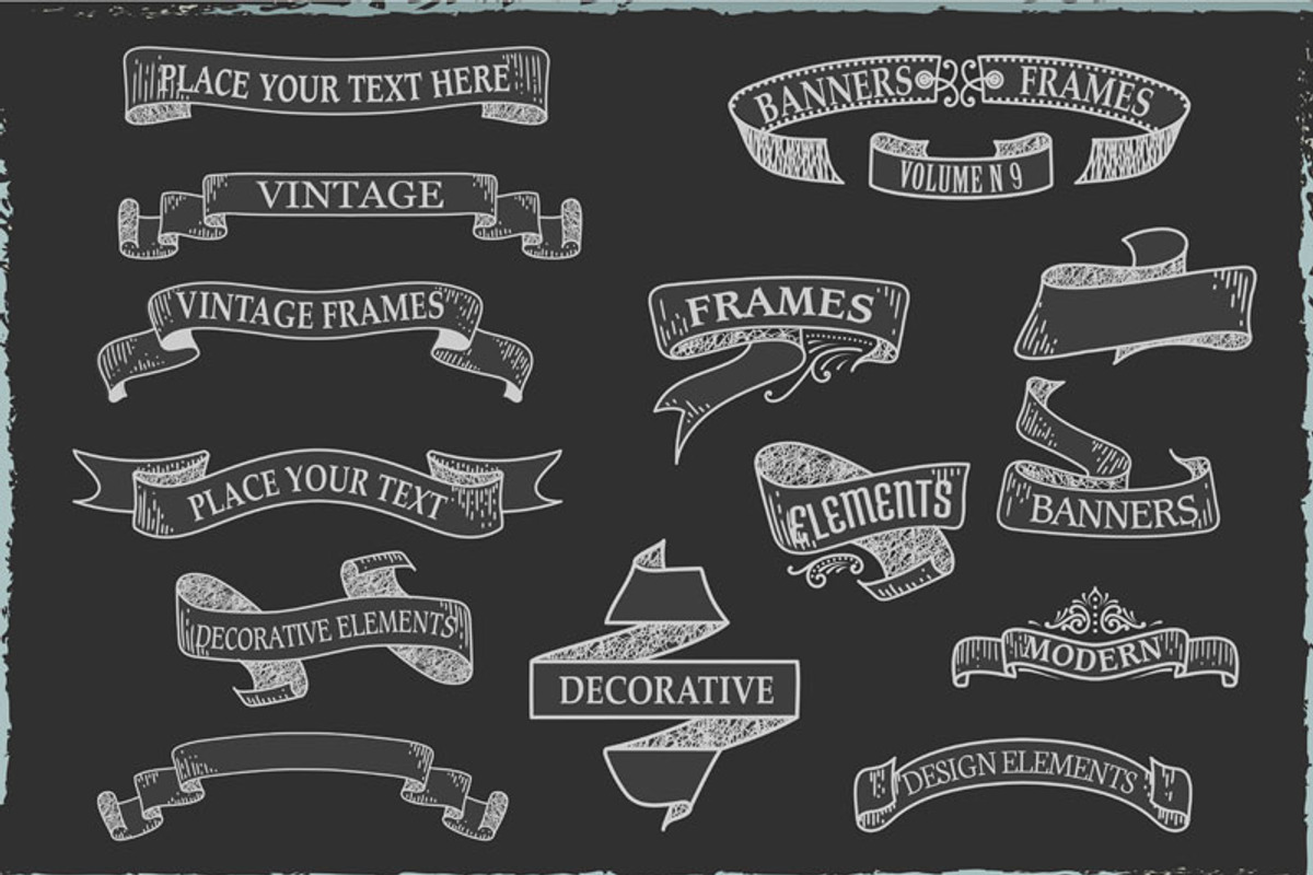 SET of vintage frames and badges, a Decorative Illustration by ARSCOR (Photo 5 of 5)