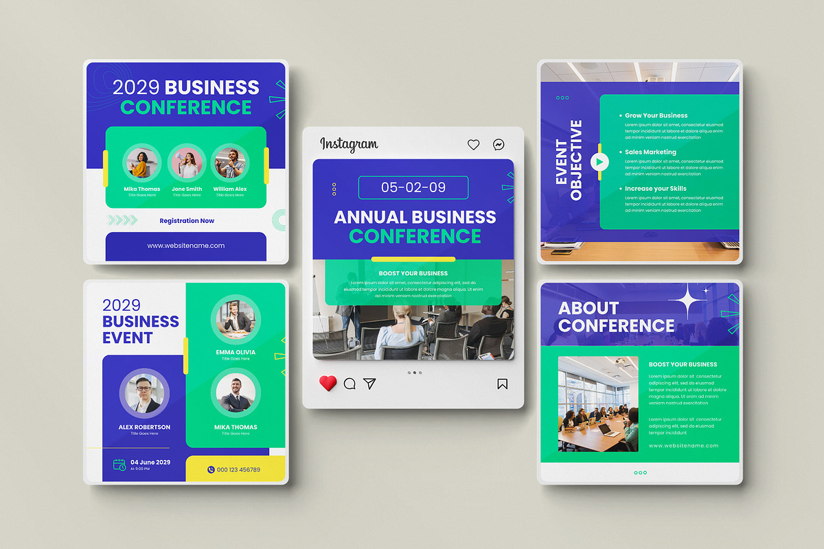 Conference Social Media Post Canva, a Social Media Template by Pixelpick (Photo 3 of 5)