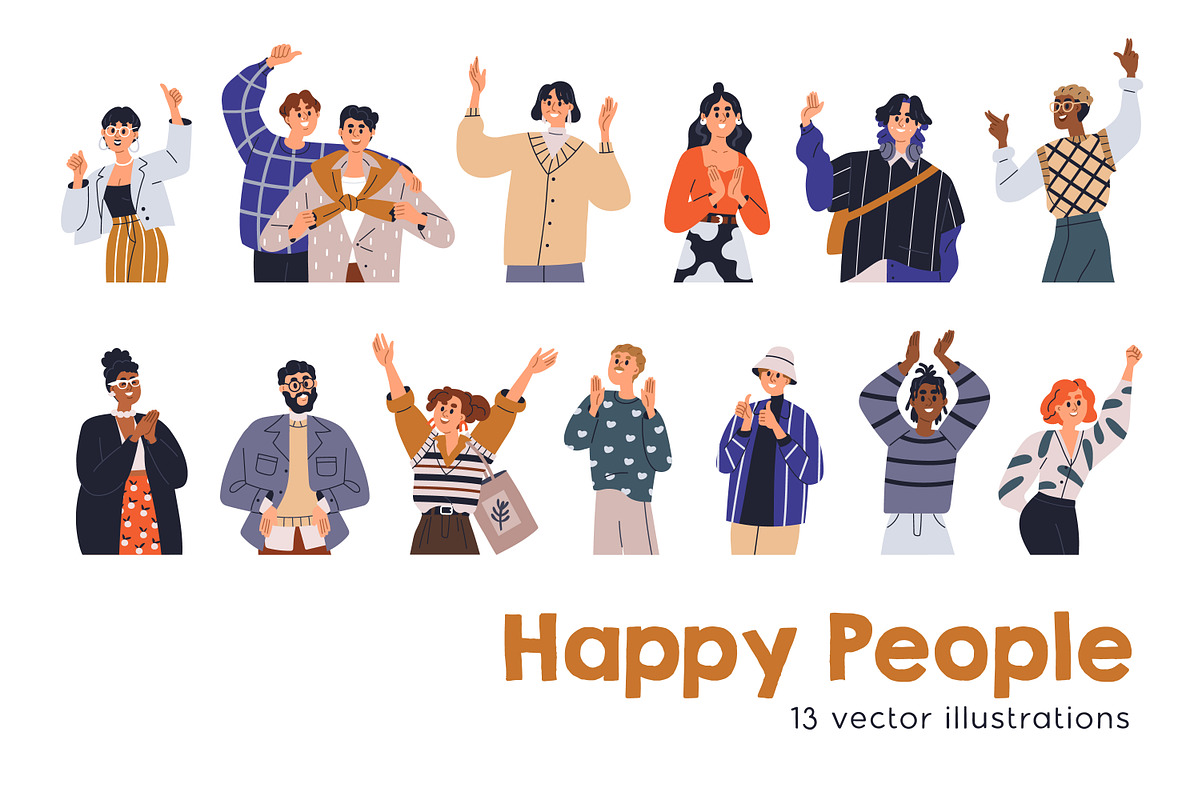 Modern happy people set, a Person Illustration by Good Studio (Photo 1 of 8)