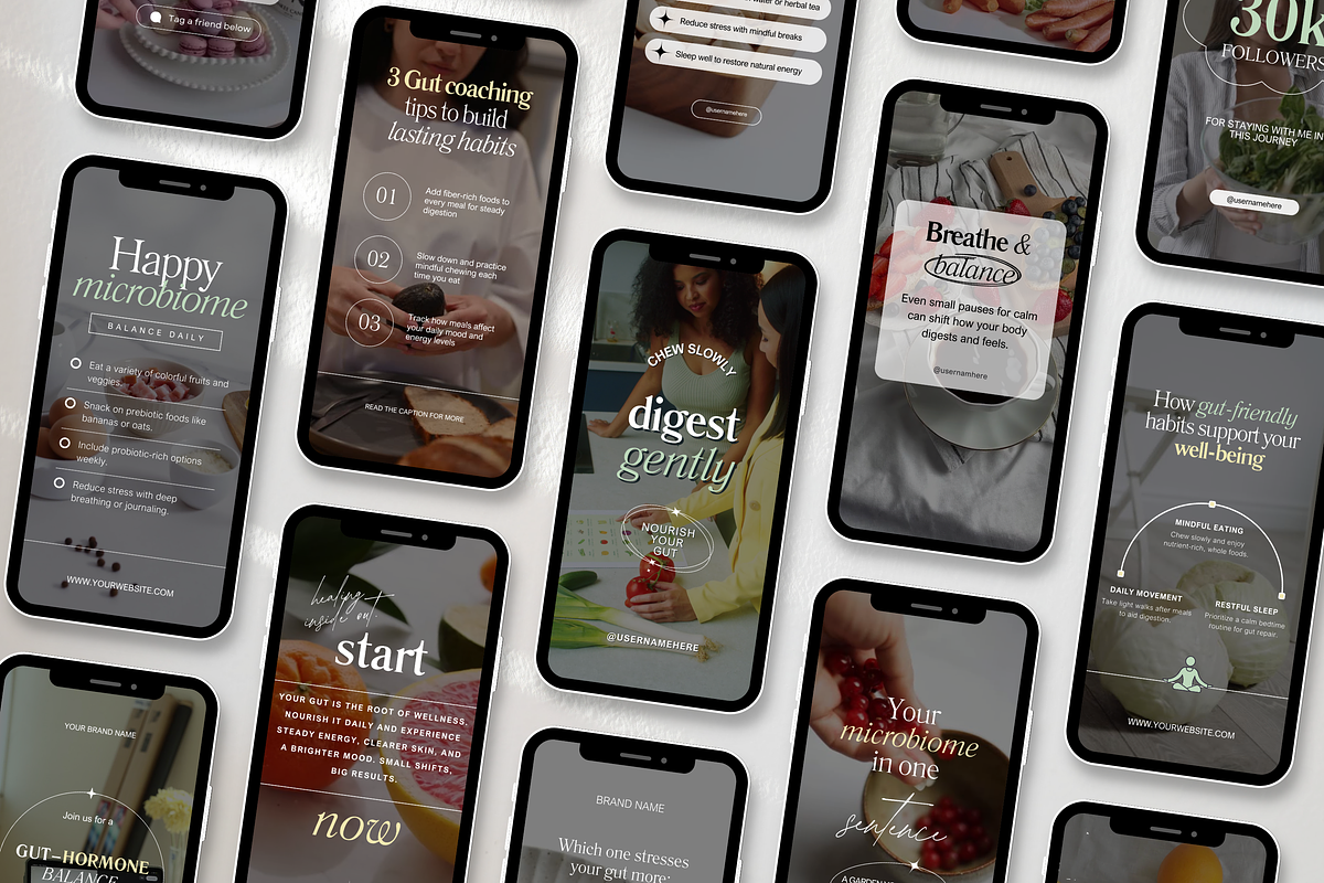 100 Gut Health Reels Templates preview 3