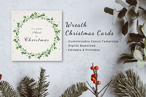 8 Wreath Christmas Cards Canva