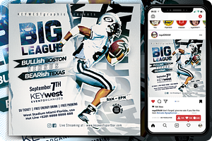 American Football Sport Event Flyer, a Flyer Template by regalDRAW