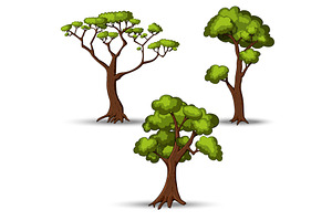 Set of flat stylized trees. Natural, an Object Illustration by piter.goskov