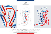 USA flag ribbon vector, a Templates & Theme by Simbos (Thumbnail 1 of 9)