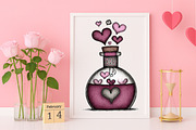 Whimsical Valentine Clipart Bundle, an Illustration by Canvas Craft (Thumbnail 4 of 6)