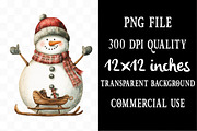 Old Vintage Christmas Snowman Bundle, an Illustration by Designking (Thumbnail 4 of 5)