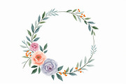 Elegant Watercolor Floral Wreaths, an Illustration by Creativeshirt (Thumbnail 7 of 11)
