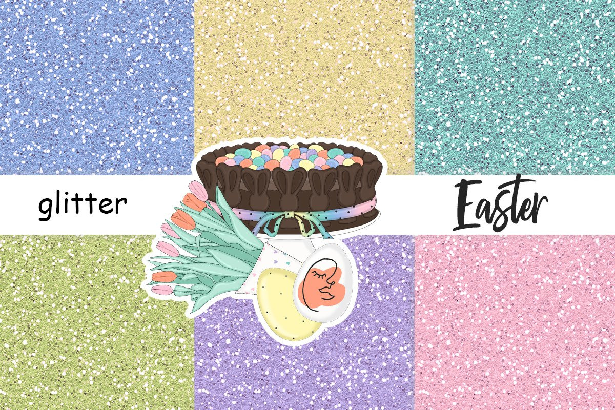 Easter Bright Glitter Textures, a Texture Graphic by GlamArtZhanna (Photo 2 of 3)