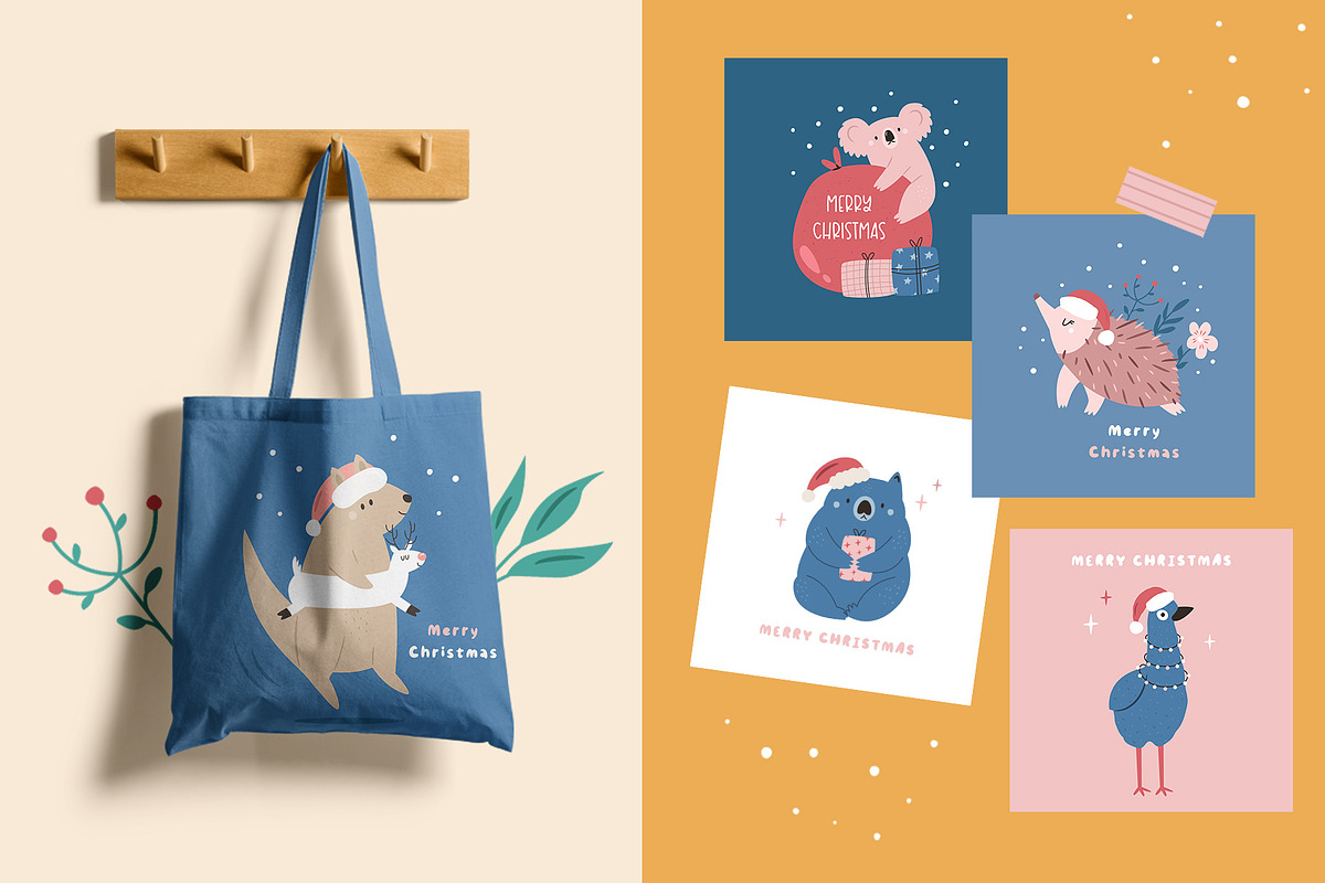 Australian Christmas Greeting Set, an Animal Illustration by danceyourlife (Photo 3 of 12)