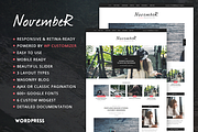 November - Personal Blog Theme, a WordPress Template by NaughtyPanda Themes (Thumbnail 1 of 2)