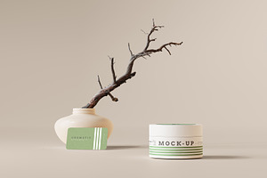 Cosmetic Jar Mockup Scene